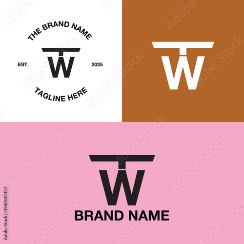WT logo design template, TW vector logo designs, WT vector logo collections, WT designs, WT initials, WT circular logo designs
