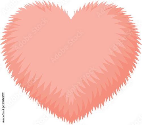 Fluffy pink heart shape illustration