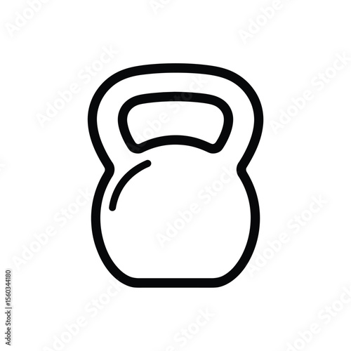 Simple black line drawing of a kettlebell on a white background