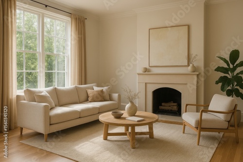 Wallpaper Mural Elegant minimalist living room decor. Torontodigital.ca