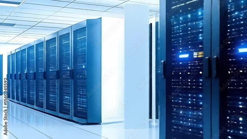 Modern data center server racks