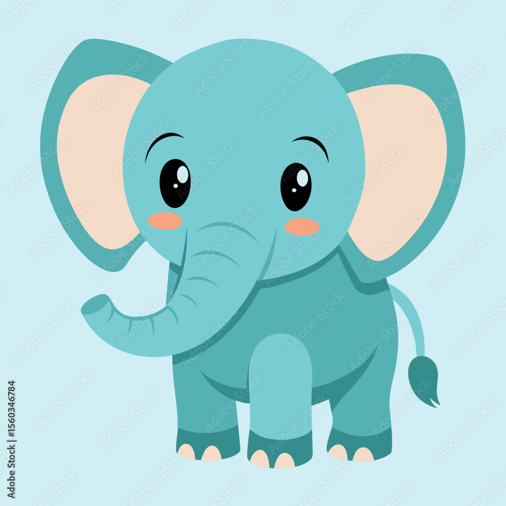 Naklejka premium cute baby vector elephant