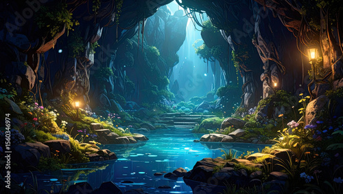 幻想的な洞窟の風景