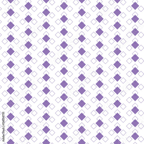 Seamless pattern of purple and white diamonds
