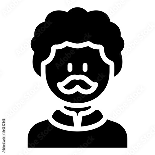 Curly gentleman with pullover sweater