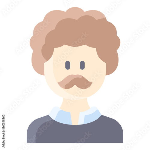 Curly gentleman with pullover sweater