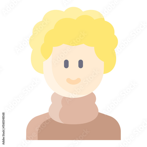 Curly man with turtleneck sweater
