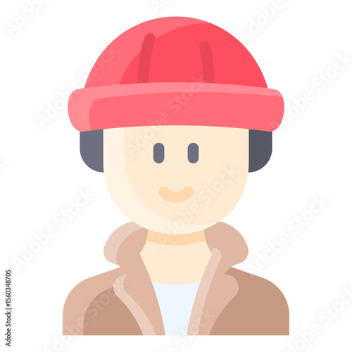 Man with beanie hat and coat