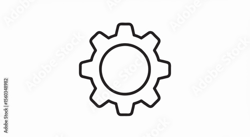 Outline icon of a single gear for configuration or operational functions.