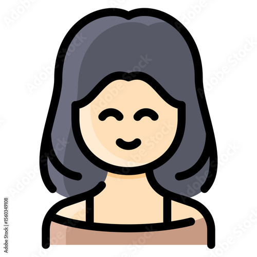 Long bob hair woman with shoulder sweater