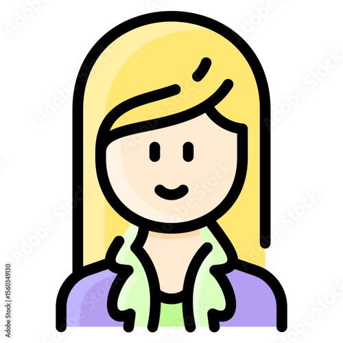 Long hair woman with coat jacket