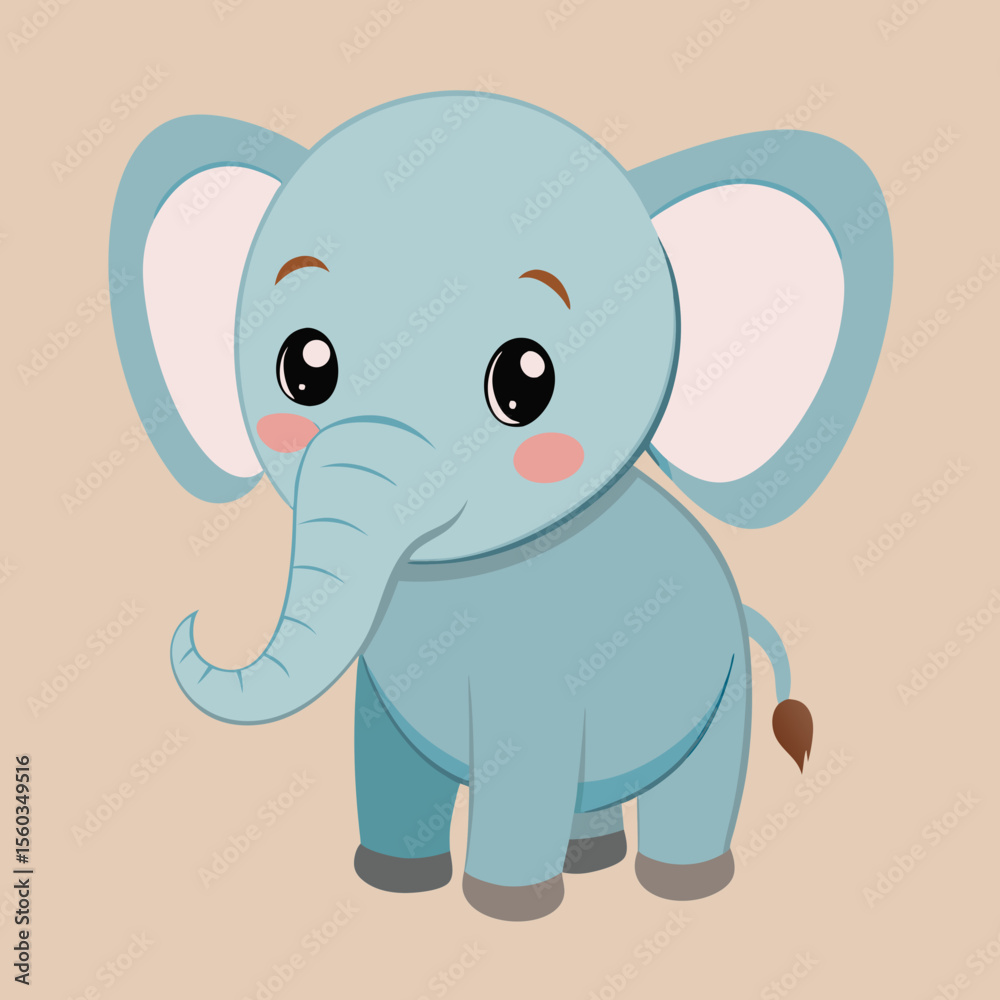 Obraz premium cute baby vector elephant