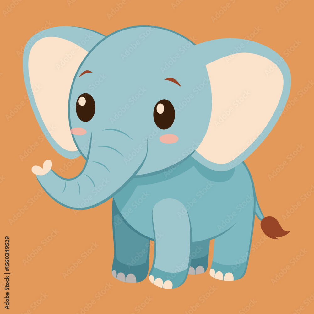 Naklejka premium cute baby vector elephant