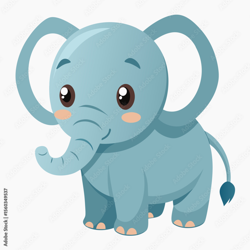 Naklejka premium cute baby vector elephant