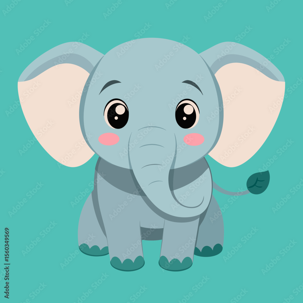 Fototapeta premium cute baby vector elephant