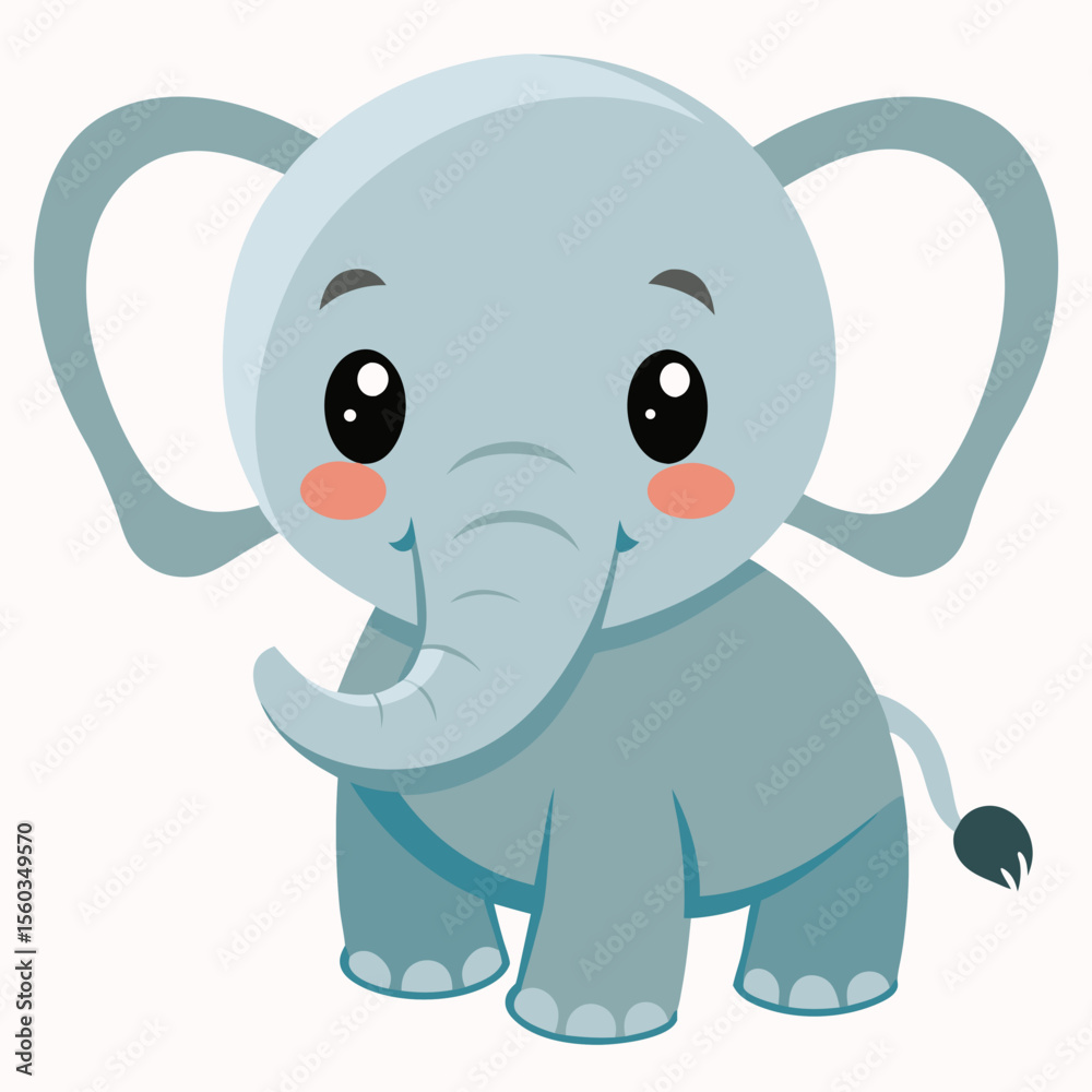 Fototapeta premium cute baby vector elephant