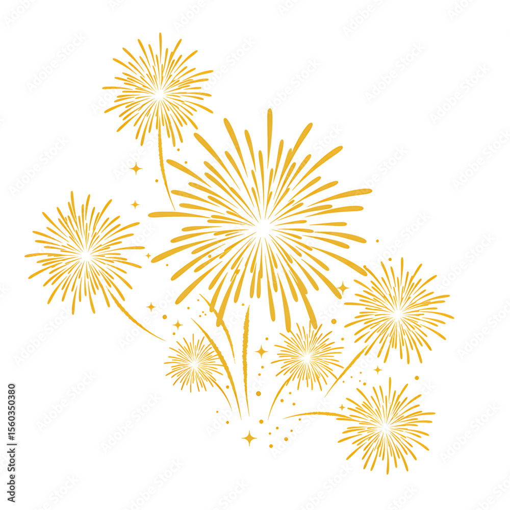 Fototapeta premium Yellow fireworks feather trails ethereal fantasy travel design