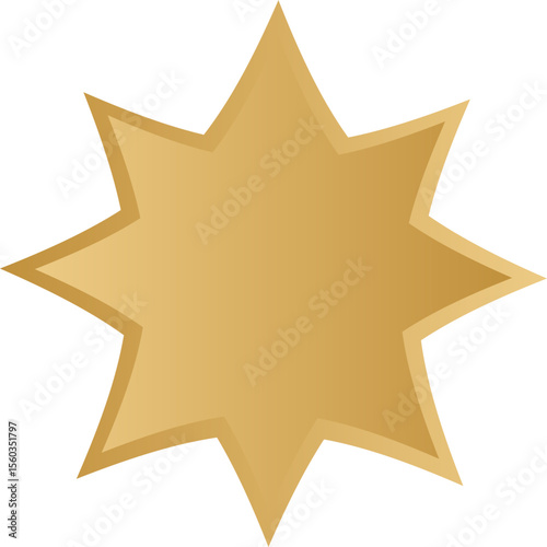 Decorative gold islamic shaped badge frames