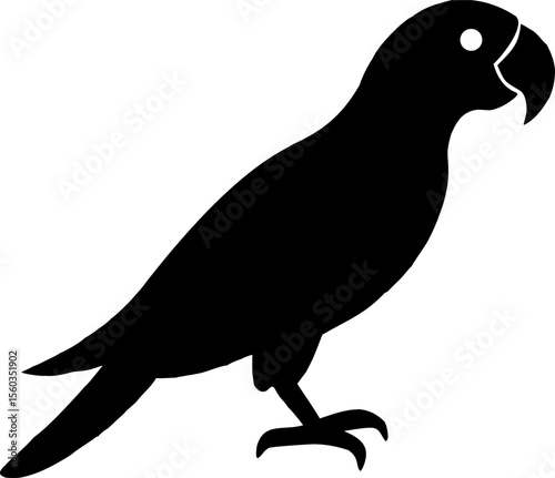 Vector illustration of a black raven or crow silhouette in nature with outstretched wings