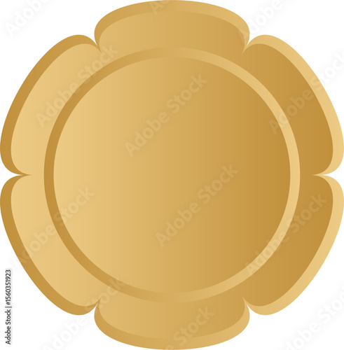 Islamic geometric gold badge and frame shape