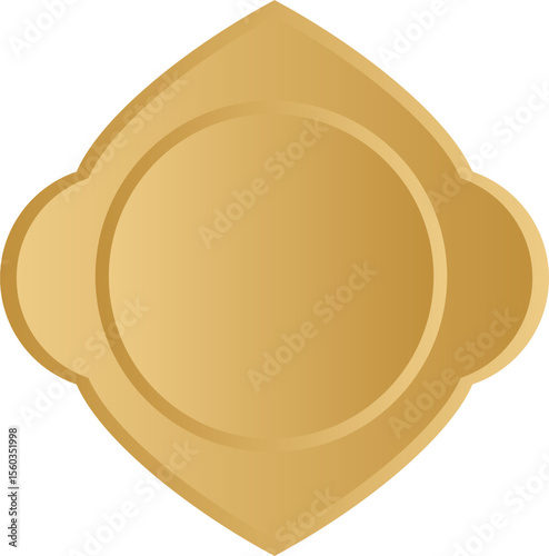Islamic gold colored shapes for badge and frame