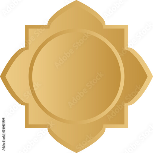 Traditional gold shaped islamic badge frames