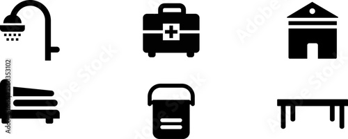 Modern Rounded Filled Home Stuff Icon Set