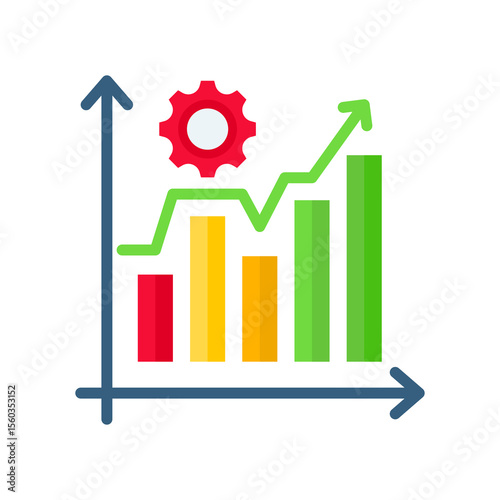 Progress Chart flat color icon