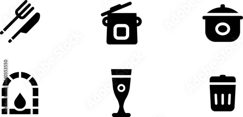 Modern Rounded Filled Home Stuff Icon Set