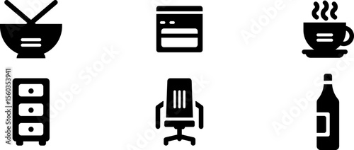 Modern Rounded Filled Home Stuff Icon Set