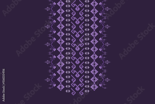 Neck geometric abstract Aztec oriental embroidery traditional border pattern. Native geometry neck decorative design for fashion, texture, element, neckline, textile, fabric, clothing, printing