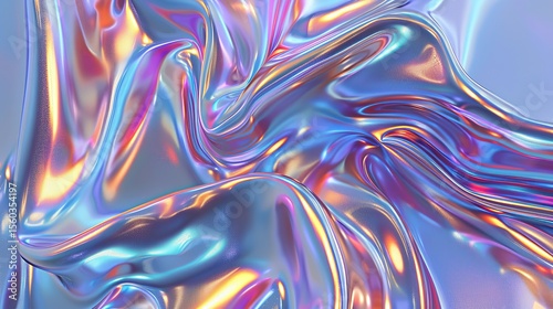 Seamless holographic iridescent texture with realistic rainbow reflections and soft gradients