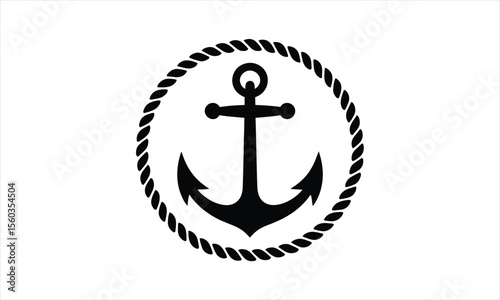 Classic nautical anchor design in a bold silhouette style