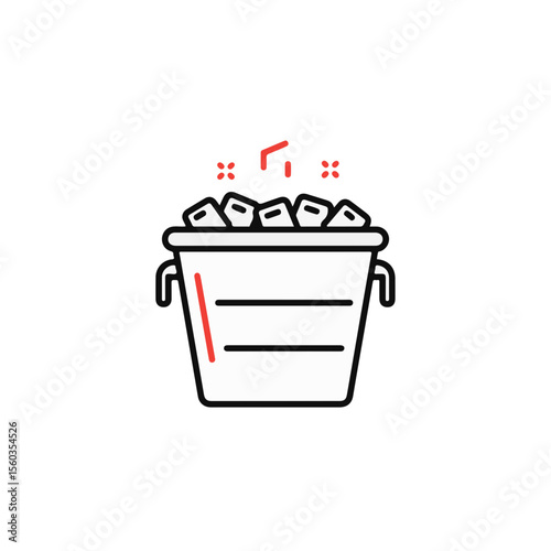A graphic bucket filled with ice.