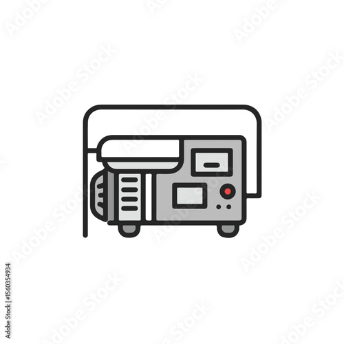 Image of a generator machine with a clean design.