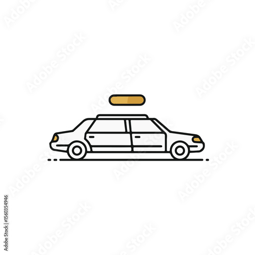 Stylish taxi with modern minimalist lines.