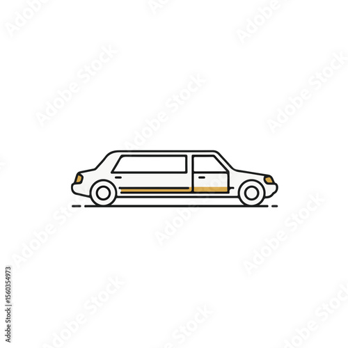 Limousine illustration in outline style