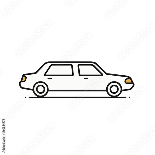 A simple illustration of a white car.