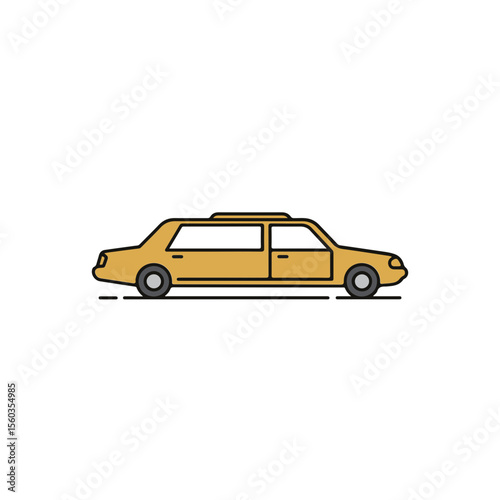 Yellow Limousine Icon.