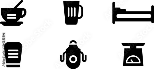 Modern Rounded Filled Home Stuff Icon Set