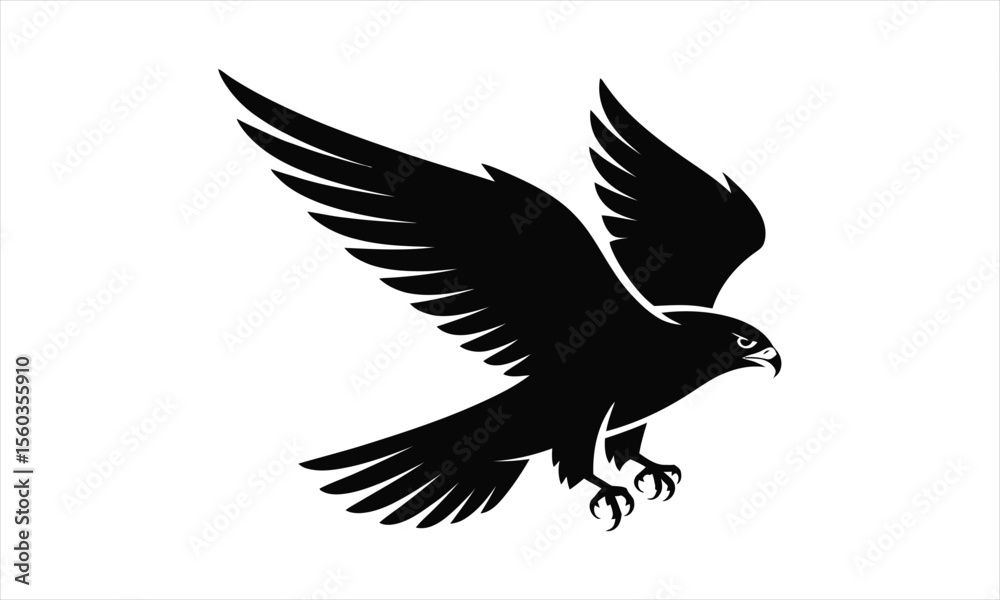 Obraz premium Elegant bird in flight silhouette symbolizing freedom and nature