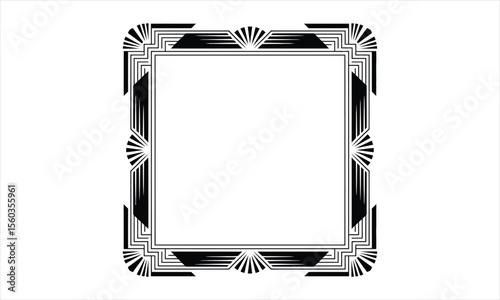 Elegant decorative frame and border design with intricate silhouette