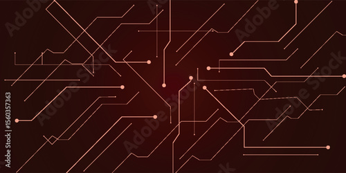 Abstract Technology Design with Circuit Lines on a Dark Background