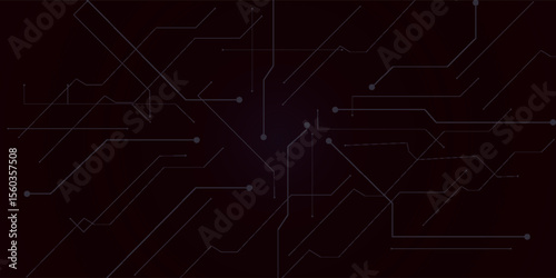 Abstract Dark Circuit Board Design with Networked Connection Details