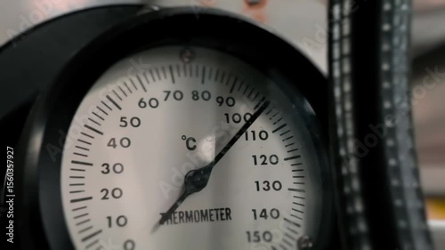 The thermometer gauge is effectively displaying temperature readings measured in Celsius degrees