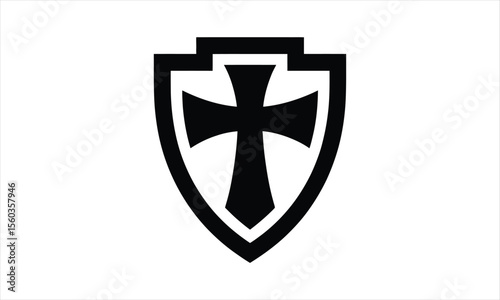 Abstract geometric crest design with bold silhouette