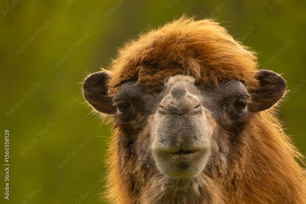 Obraz premium domestic camel looking at camera very close.