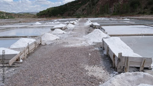 Natural spring salt produced in Tuzlagozu village of Zara district of Sivas province of Turkey