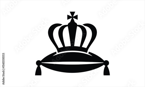 Elegant royal crown silhouette for regal design and branding