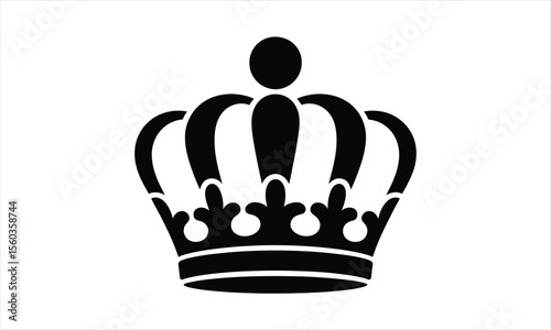 Elegant royal crown silhouette design for regal themes